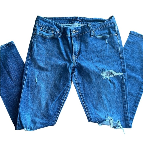 Levi's Denim - Levi's 545 Blue Skinny Jeans with Distressed Detailing Size 12M